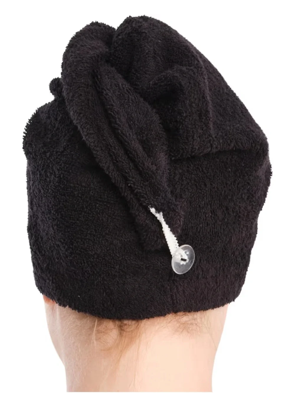 Kids Black Microfiber Hair Towel Turban - Gentle Drying Wrap